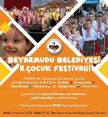 Beyarmudu Belediyesi 2’nci Çocuk Festivali 5 Haziran’da yapılacak