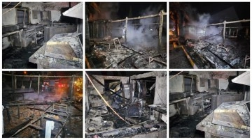 Girne'de restoranda yangın